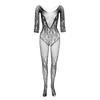 Sexy Long Sleeve V Neck Fishnet Body Stockings Lingerie Plus Size Women Bodystocking Underwear Sexy Clothes