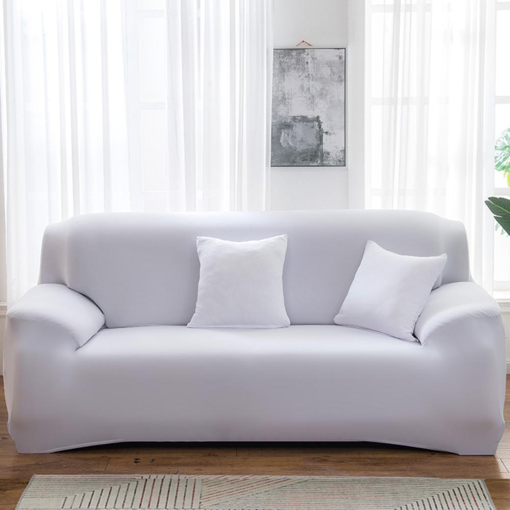 Elastic Sofa Slipcover Full Protection Pure Color Stretchable Fabric Single Double 3 4 Seater Sofa Set