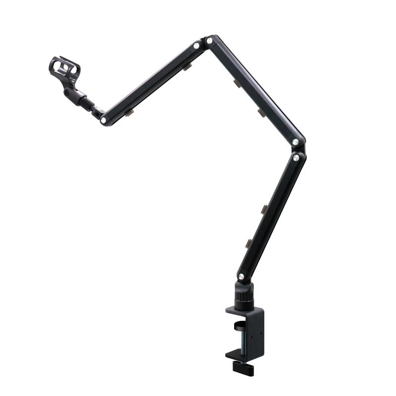 Heavy Duty Metal Mic Boom Arm, Professional Adjustable Microphone Stand for Studio Recording Podcast, Desk Mount Mic Holder чёрный