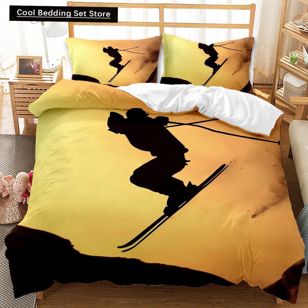 Comforter Skiing Snow Mountain Comforter Extreme Sports Game Polyester Snowboard Double Queen King Size