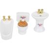 Hztyyier Dollhouse Miniature Bathroom Set, 1: 24 Dollhouse Miniature Porcelain Bathroom Set, Mini Dollhouse Furniture for Decoration(#3)