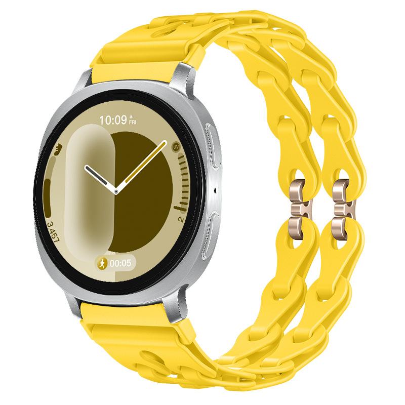

Band For Samsung Galaxy Watch 8/8 classic/Ultra 47mm 44mm 40mm 46mm Skeleton Chain Silicone Bracelet correa Galaxy Watch 8 Strap Watch Ultra 2025 жовтий