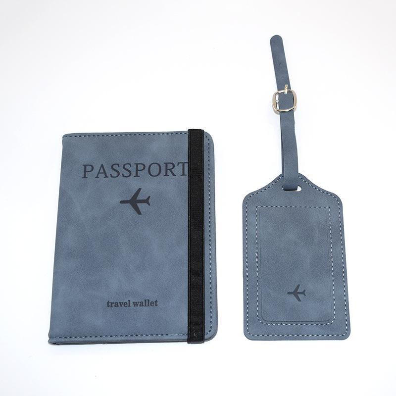Multicolor PU Leather Passport Cover & Luggage Tag Set