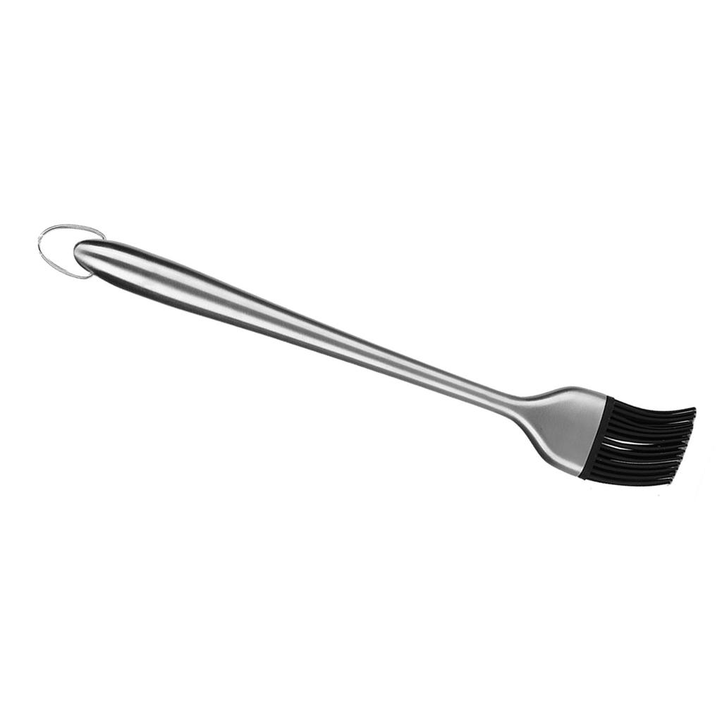 Stainless Steel Handle Silicone Head Basting Barbecue Oil Brush BBQ Roasting Tool (30cm)