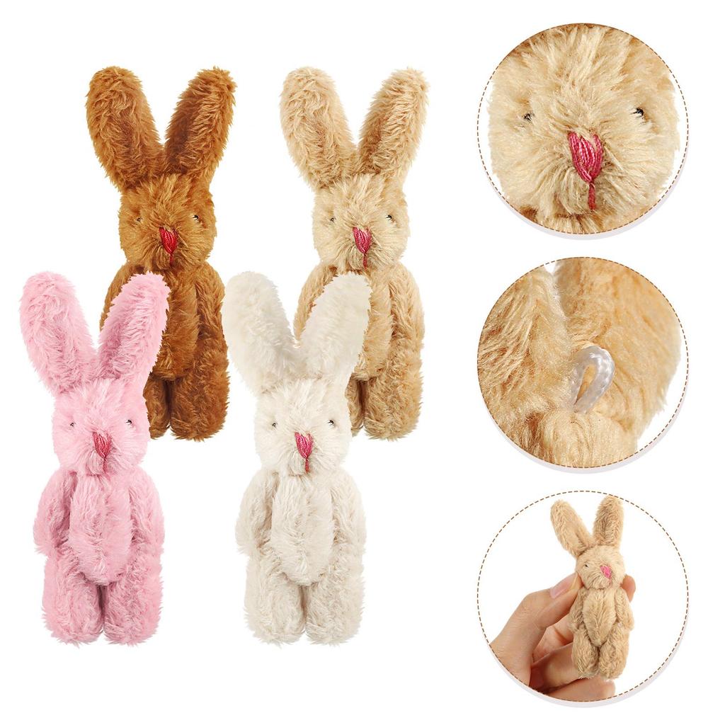 20-100pcs Mini Plush Rabbit Tiny Small Bunny Doll Soft Bunny Stuffed Animal for Easter Birthday Wedding Decorations Party Favors