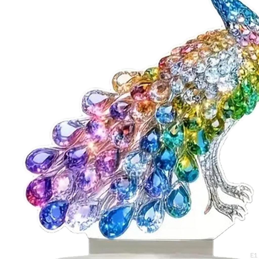 2D Colorful Peacock Ornament Tabletop Decoration Waterproof Fashion Creative Flat Acrylic Sign Home