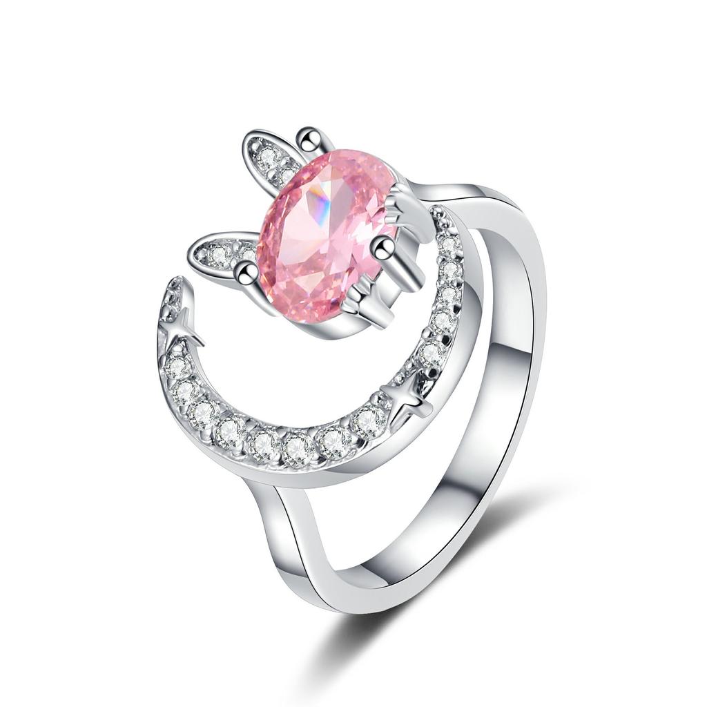 Niche Light Luxury Exquisite Pink Love Ring Fashionable Versatile Personality High Sense Opening Sweet Cool Wind Ring 2026