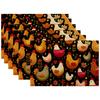 Vintage Magnolia Placemats Set of 6,Waterproof Heat Resistant Dining Table Plate Mat for Home Kitchen Dining Table 12x18Inch