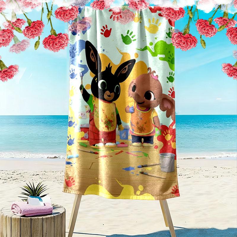 Bing Print Beach Towel, Large Soft Quick Dry Towel for Beach Camping Swimming