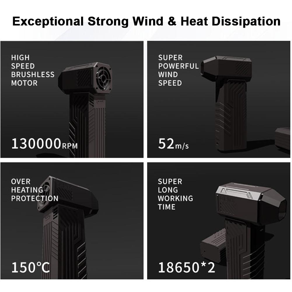 Handheld X3     130,000RPM Wind Speed 52mCelsiuss Brushless Motor Ducted Turbofan High Power Duct Fan Dust Blower Keyboard Cleaning Tool