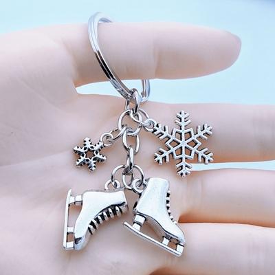 New Winter, Snowflake Skates, Alloy Keychain, Jewelry for Sports Enthusiasts, Backpack Pendant.