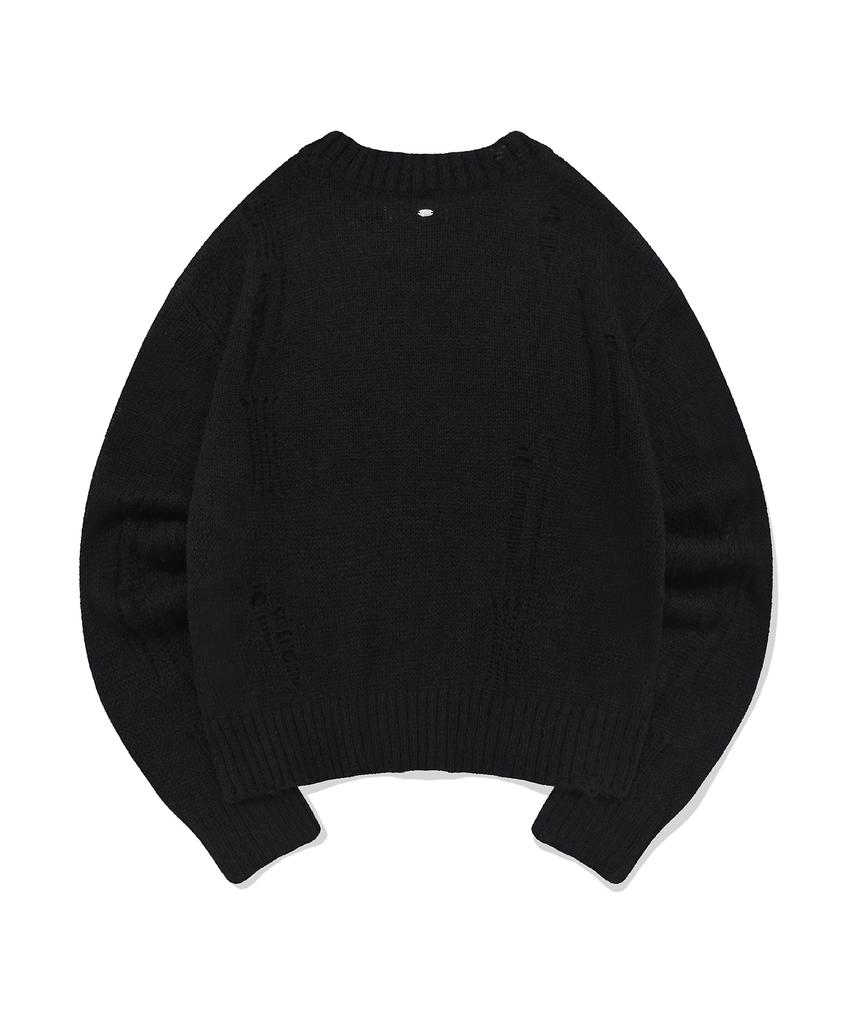FALLETT Grunge Sheer Knit Black