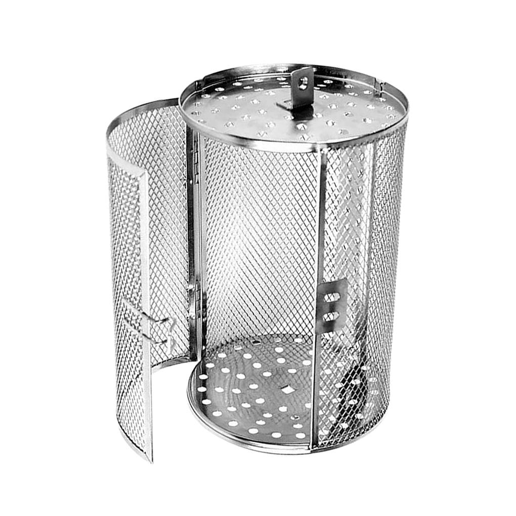 Grill Roaster Drum Stainless Steel 360 Rotating BBQ Baking Roaster Drum Rotisserie Grill Tool, 26x11.7x11.7cm