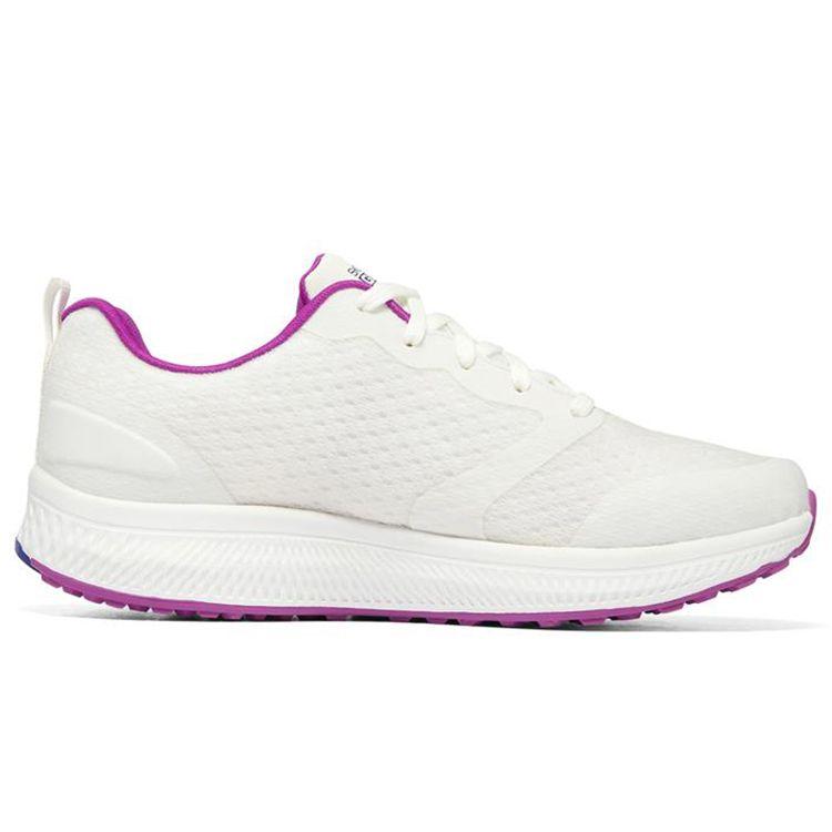 Skechers Go Run Consistent Comfortable Shock Absorbing Durable Low Top Running Shoes Women sneaker White Purple 128277-WPR