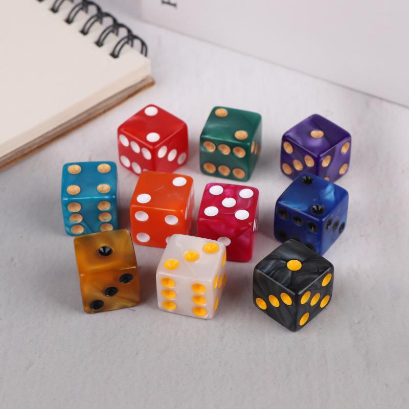 6-seitige Spielwürfel 16 mm Acryl D6 Würfelset für Dnd, Rpg, Tischbrettspiel oder Mathematikunterricht, Aventurin-Impression-Würfel