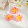 Sweet Wind Gradual Change Color Flower Pendant Necklace, Dopamine Three-Dimensional Flannel Collarbone Chain