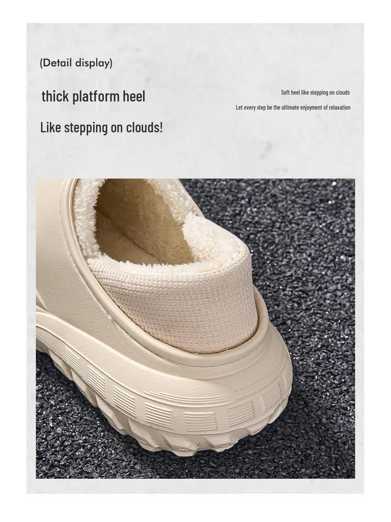 2025 Winter Waterproof Cotton Slippers: Warm, Slip-On, Fleece-Lined, Heel-Covered for Men & Women