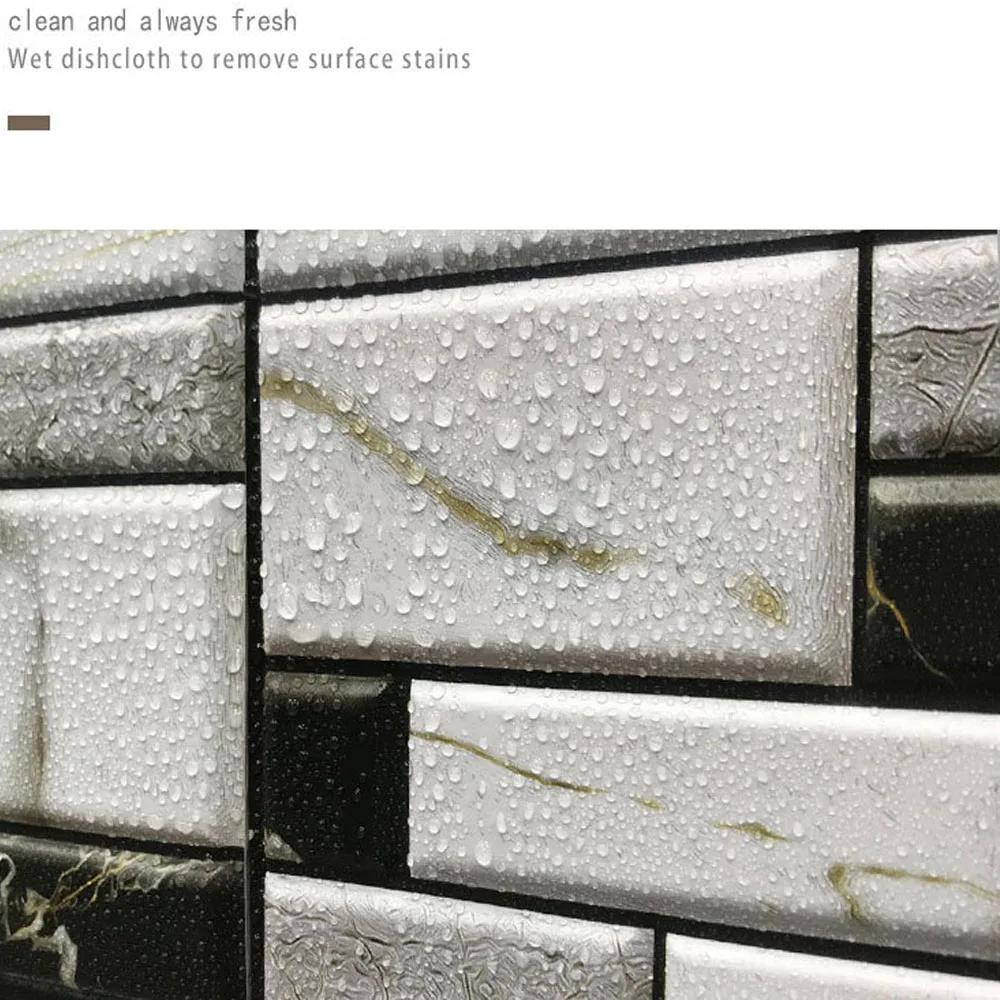 10 Pcs Self Adhesive Tile Wall Sticker Home Decor 3d Pvc Sticker Covers For Kitchen Cupboard Bathroom Waterproof Wallpaper