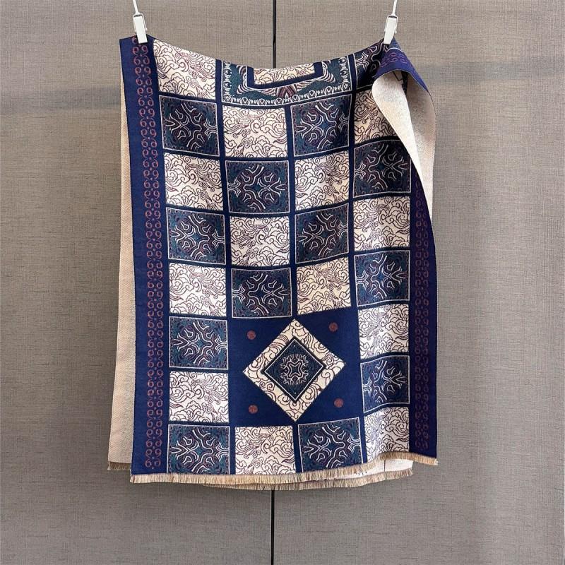 Soft Faux Cashmere Scarf Women With Paisley Warm Thick Wrap Shawl Winter