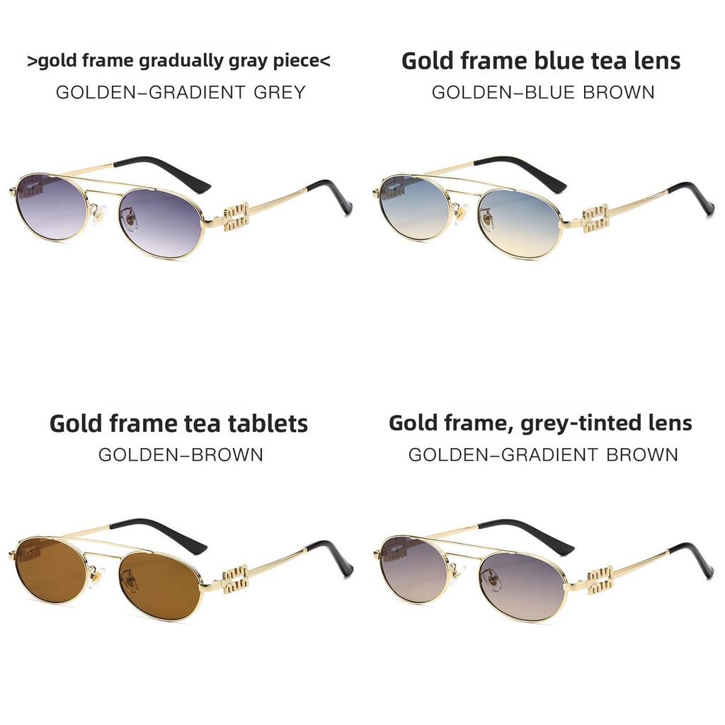 Euro Retro Oval Sunglasses With Uv400 Protection For Fashionable Sunwear And Outdoor Activities