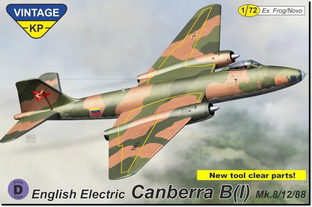 KP Model Canberra Vintage Series Plastic Model Kit KPMV7203 1/72 B(I) MK.8/12/88 (Airplane)