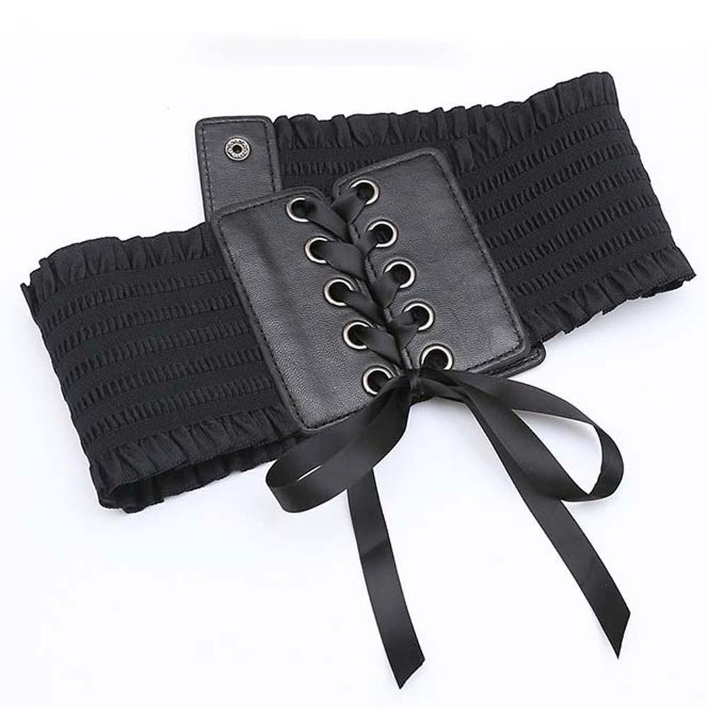 Polyester Elastic Pleated Cummerbunds Strap Rope Elastic High Wide Belt  Ornament
