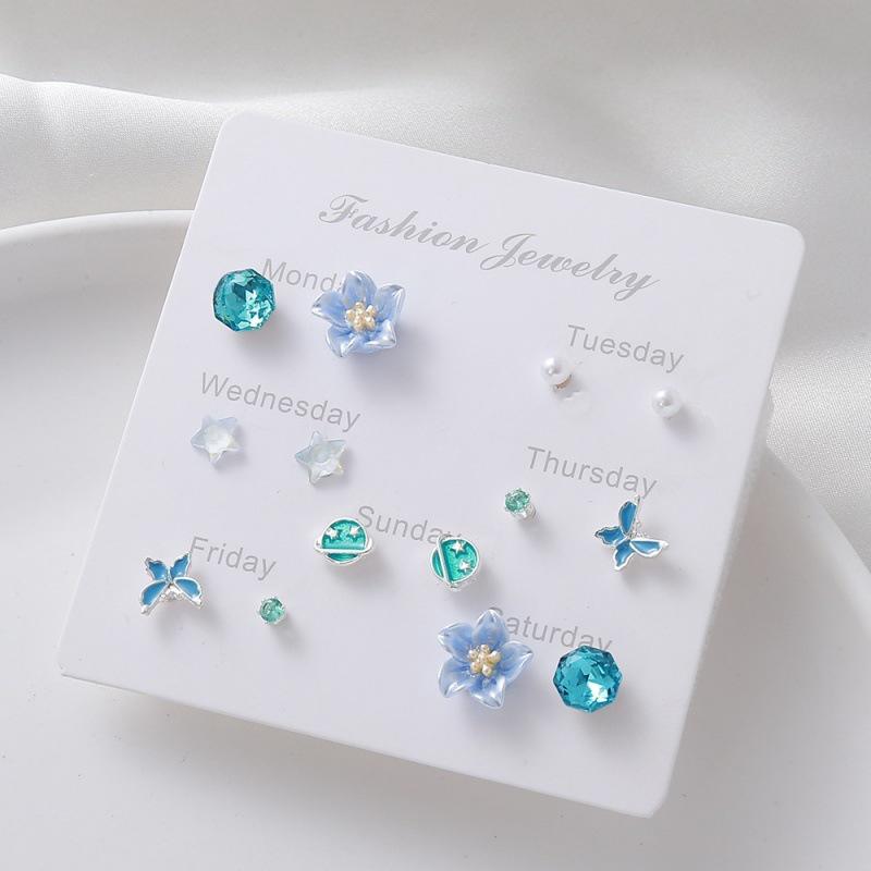 Elegant Butterfly Stud Earrings: Cute, Simple, Versatile Forest-Themed Set for Women (7 Pairs)