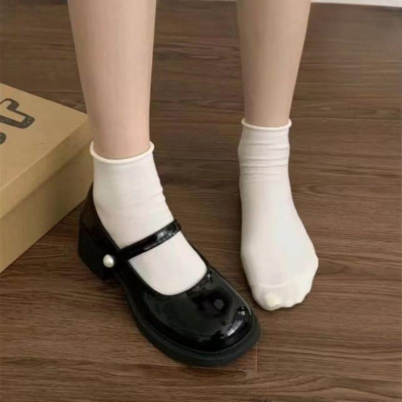 New Square Head Retro Platform College Shoes Spring Soft Girl Cute Thick Heel Mary Jane Small Leather Shoes Women