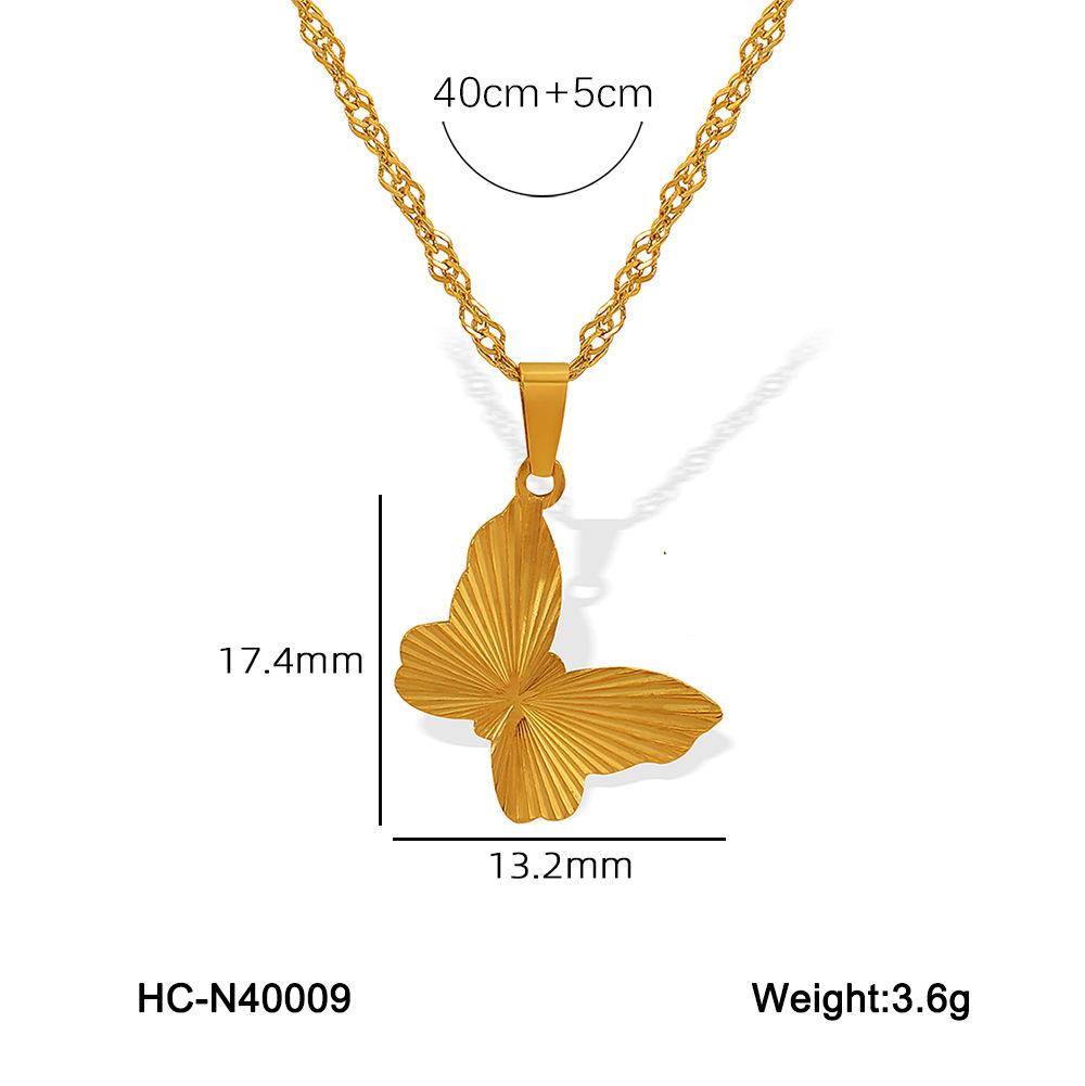 Instagram style design non-fading women's summer necklace split flower heart round titanium steel heart pendant