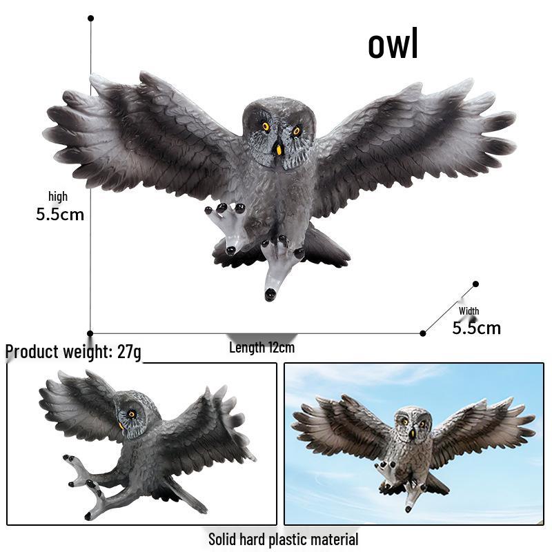 Children's Animal Simulation Toy Set: Eagle, Falcon, Secretary Bird, Owl Figurines