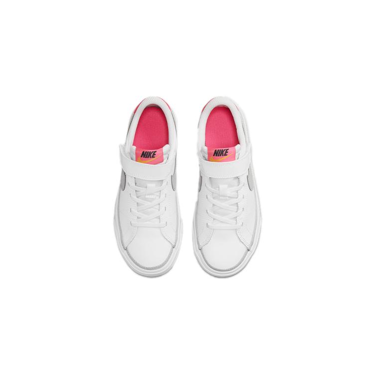 Nike Court Legacy Low top Skateboard Shoes Gray White Children Aged 3 7 Years Old DA5381-111