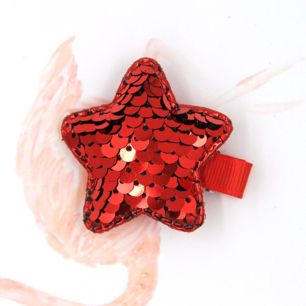 Barn Baby Girls Glänsande paljetter Femuddig stjärnform Sidoklämma Hårnål Hårdekor