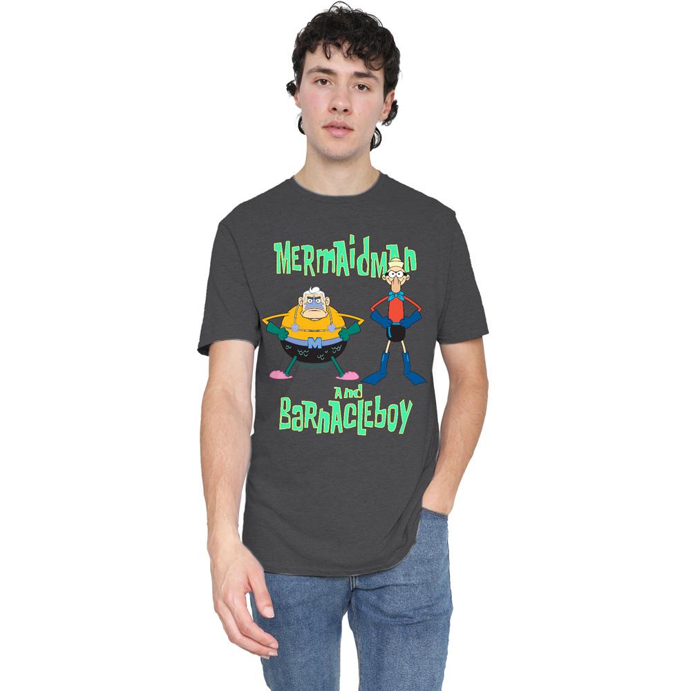 SpongeBob SquarePants Unisex Adult Mermaid Man & Barnacle Boy T-Shirt