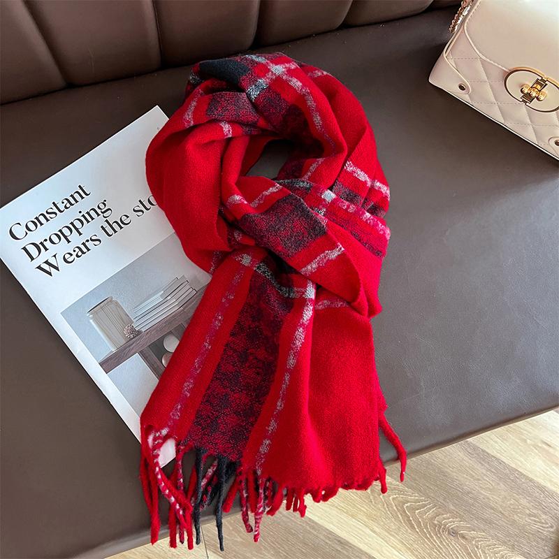 Korean Winter Imitation Cashmere Scarf Student Neck Thick Warm Shawl Men Women Tassel Scarves Bufanda Blanket Poncho Stoles