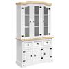 VidaXL Highboard Corona White 112x43x196 Cm Solid Wood Mexican Pine, Cabinet, Storage Cabinet, Sideboard, Cabinet 355086