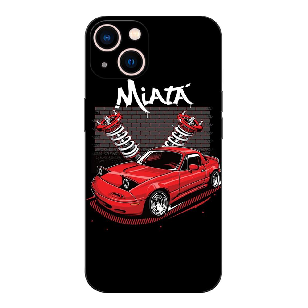 Black Tpu Case For Samsung Galaxy S6 S7 S8 S9 Plus Back Cover Miata Mx5 Na