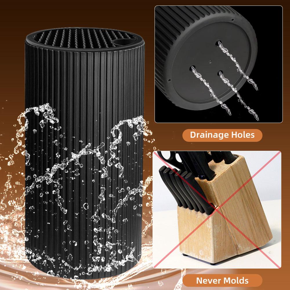 Soporte de cuchillos de cocina de 8,8 pulgadas para cocina, soporte para chef, inserto para cuchillos de cerámica, cubo organizador de cuchillos de plástico, herramientas de almacenamiento para cocina
