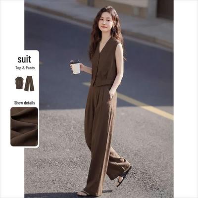 Summer Casual Vest & Wide-Leg Pants Set
