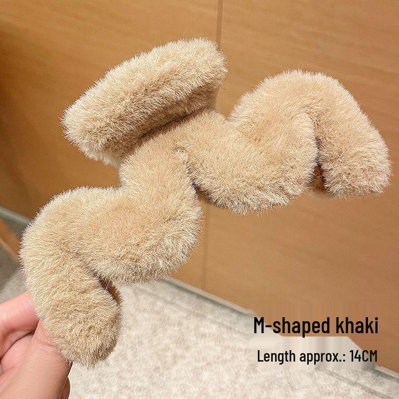 Large Plush Hair Clip: Autumn/Winter Volumizing Shark Clip for Women