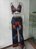 2025 Sommer Damen Europäischer & Amerikanischer Print Bandeau Weite Hosen Zweiteiliges Set