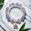 Braccialetto in Vetro Fiore Esplosione Fantasy da 10 mm: Ciondolo Farfalla Colore Degradé Design di Nicchia per Donne e Migliori Amiche.