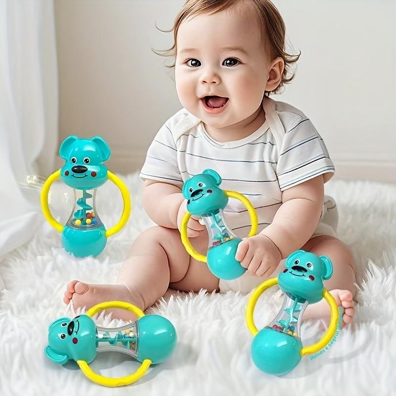 Hand-Cranked Bell Shaking Toy with Cute Blue Puppy Design , Perfect for Newborns & Toddlers, Ideal Christmas & Halloween Gift