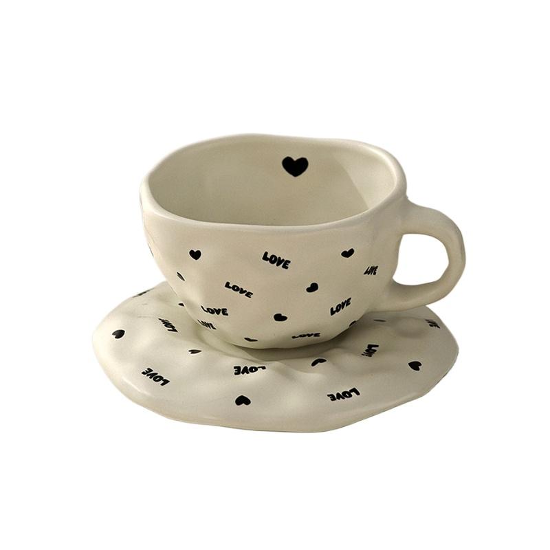 Leichte Luxus-Wassertasse Büro Keramiktasse Teetasse Nachmittagstee Latte Kaffeetasse Kreatives Zuhause Frühstück Milchtasse Trinkset