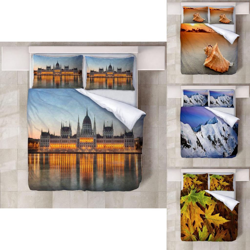 Luxurious 3d Bed Sheet Set Colorful Polyester Modern Simple Design Fits 6.6ft Bed