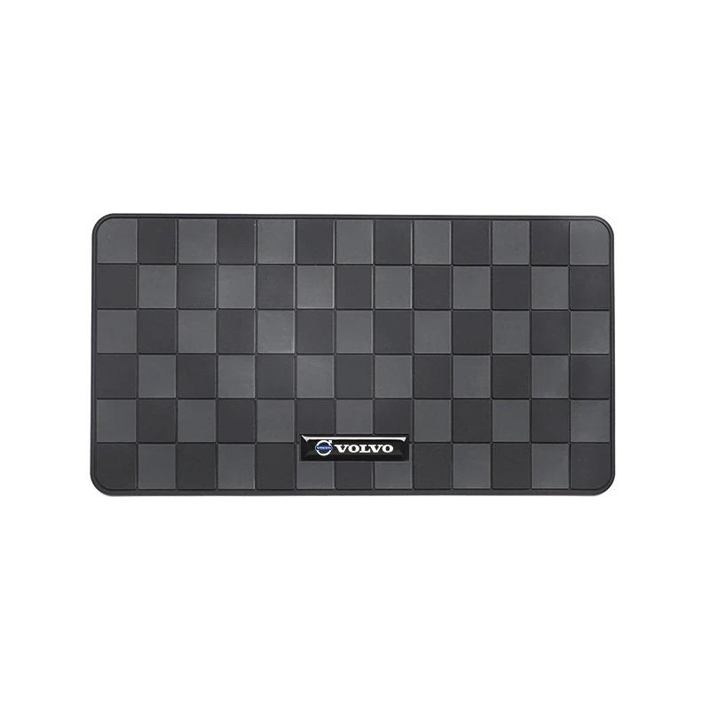 Checkerboard Car Dashboard Mat for Volvo XC60 XC90 S60 S90 V60 V90 XC40 Ornament Anti-slip Pad Car Interior Accessories HQ8