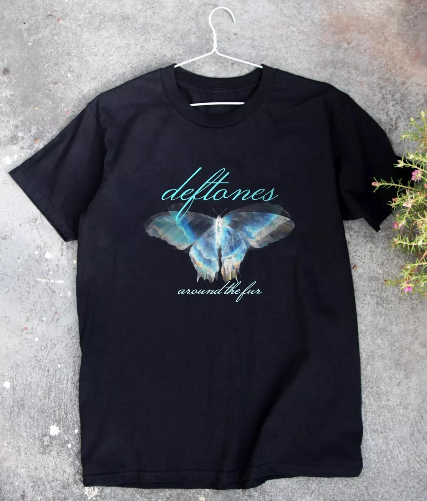 Deftones Around The Fur Butterfly Black T-Shirt Tops tees Men s Women s Size S-4XL M