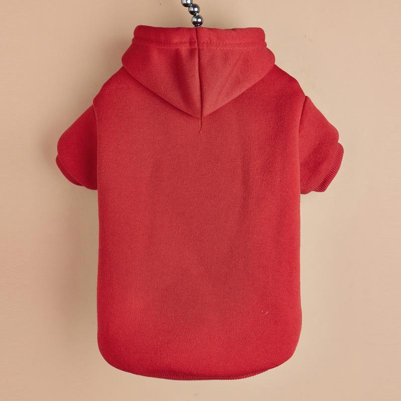 

Уютная толстовка для щенков померанского шпица, бишона и тедди-собак - флисовый свитшот на двух лапах Large красный