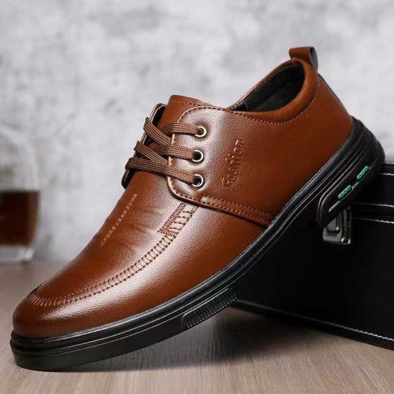 

Производитель весна 2025 новая мужская повседневная кожаная обувь мужская обувь одна педаль обувь Doudou мягкая подошва холодная липкая обувь мягкая 44