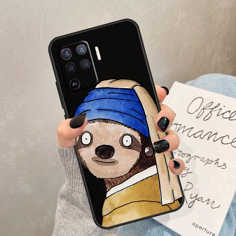 

Забавный чехол-ленивец для Oppo A54 A74 A94 A17 A57 A77 A76 A16 A96 A18 A60 A80 A40 A38 A58 A78 A98 A15 A5 Pro OPPO A77 5G