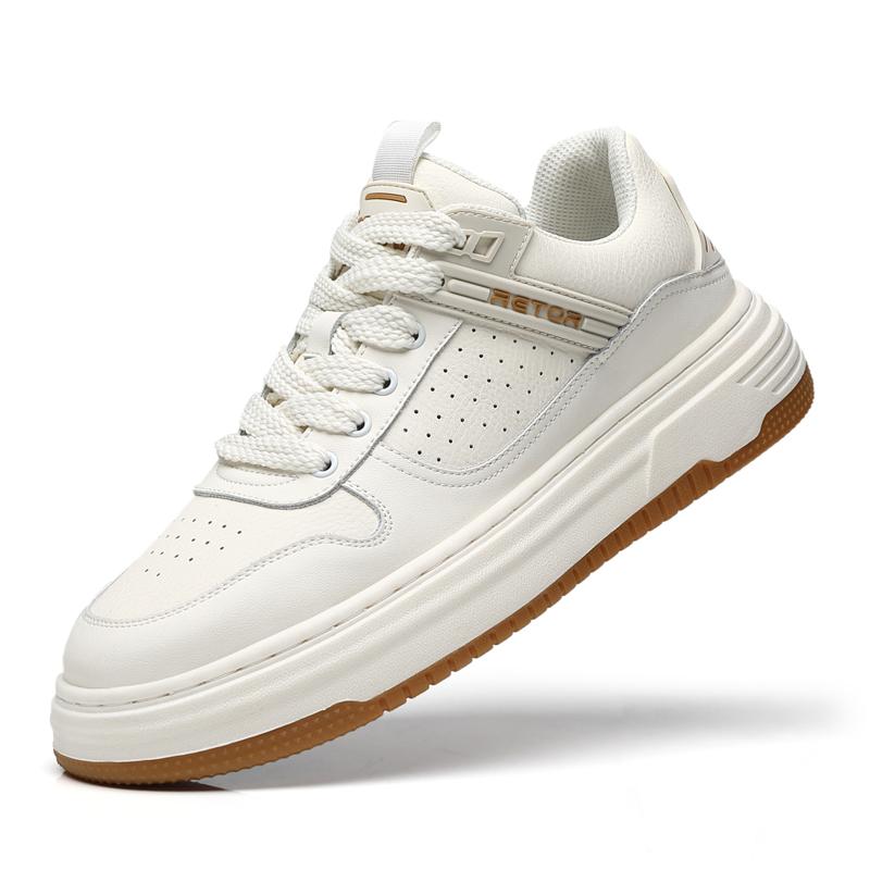 

FashionBrand Повседневная дышащая мужская обувь Кожаные роскошные удобные кроссовки Новое поступление Мужские универсальные балетки Классическая обувь для скейтбординга Мужская 44 белый